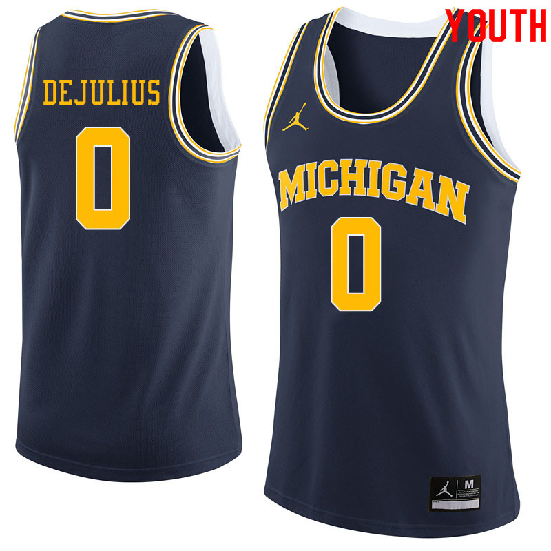 Jordan Brand Youth #0 David DeJulius Michigan Wolverines College Basketball Jerseys Sale-Navy